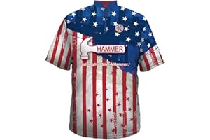 BOWLIFI 1/4 Zip American Pride Hammer Logo Bowling Jersey