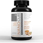 Nanocur Turmeric Curcumin - 100x More Active Than Turmeric, 170% More Active Than Curcumin + Black Pepper Extract. Joint Support, Relief, and Energy You’ll Feel. Organic Curcumin/Plant-Based Carrier.