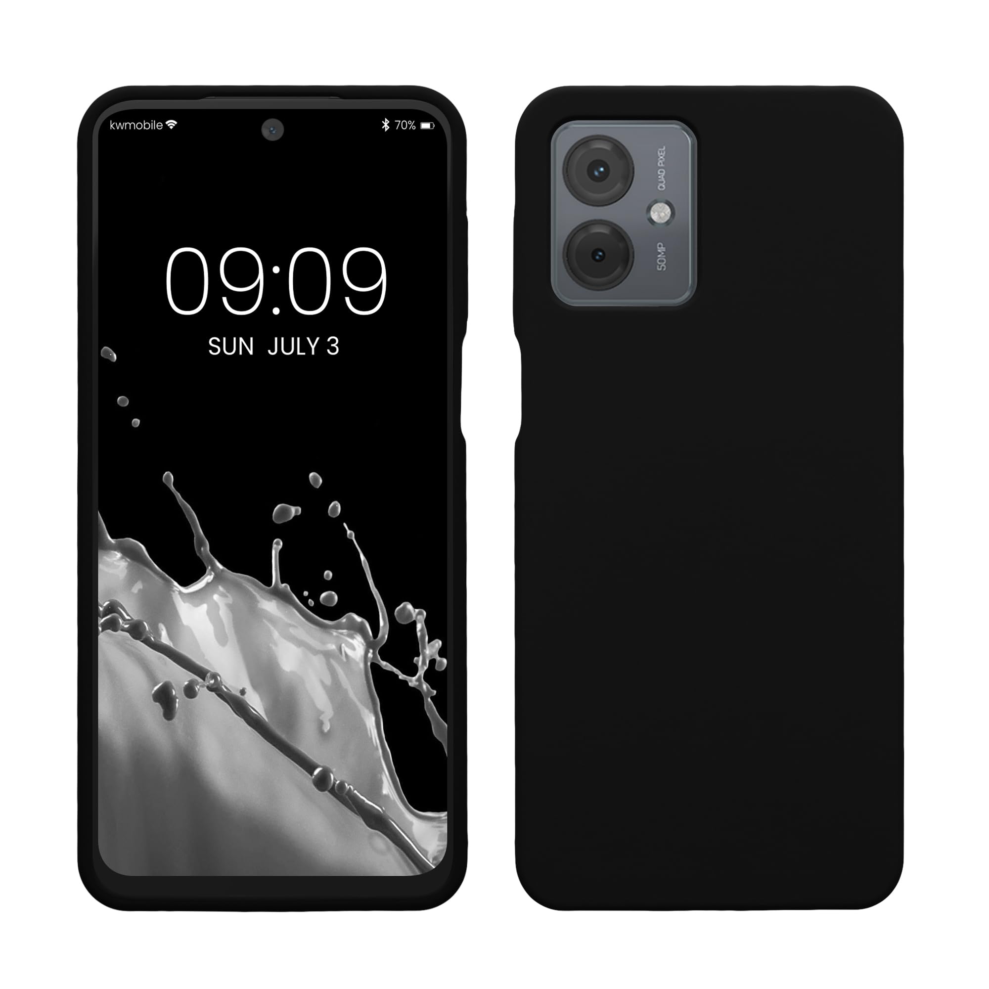 kwmobile Case for Motorola Moto G14 Case - Soft Cover - Shockproof Silicone - Wireless Charging Black โ image 1