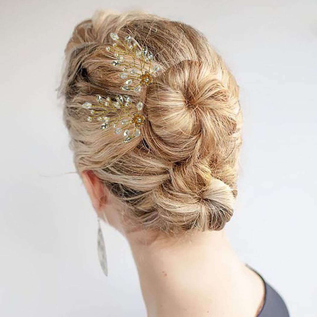 Amazon Com Barode Bridal Wedding Hairpins Flower Hair Rhinestone