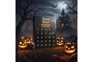 TROPAME 31 Nights of Fright Halloween Countdown Box - 2025 Advent Calendar with 31 Spooky Figurines, Horror Collectible Dolls, Hanging Charms & Mini Decor for Party & Home Scary Display