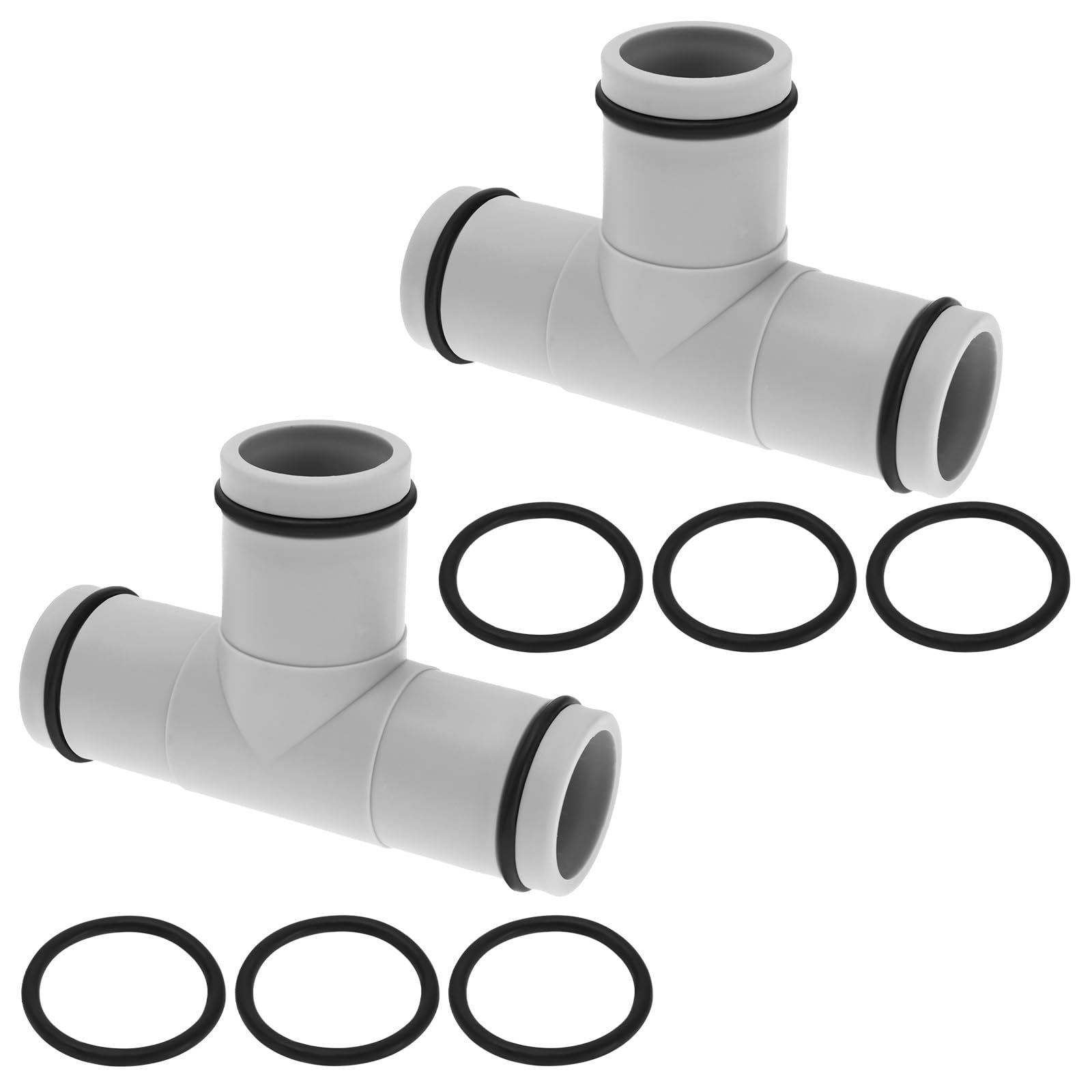SG Store 2Pcs T-Shaped Hose Connector Fit for 32mm Diameter Water Pipe Interface Swimming Pool Hose Connector Water Pipe Extension Joint Grey