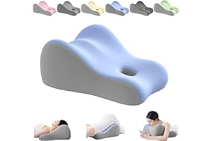 YFZD3087 Natural Latex Pillow for Adults - Ergonomic Support for Maternity, Home & Couples, Multi-Functional for Sleeping, Lounging, Reading, Removable Washable Cover (Blue)