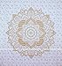 Popular Handicrafts Kp715 The Passion Gold Ombre Tapestry Indian Mandala Wall Art, Hippie Wall Hanging, Bohemian Bedspread (140x215cms) Gold on White