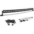 AKD Part 30 Inch Curved Light Bar 168W Slim Single Row LED Light Kit w/Wiring Harness Spot Flood Combo Offroad Driving Light Curve LED Bar for Trucks Pickup SUV UTV RZR Chevy GMC