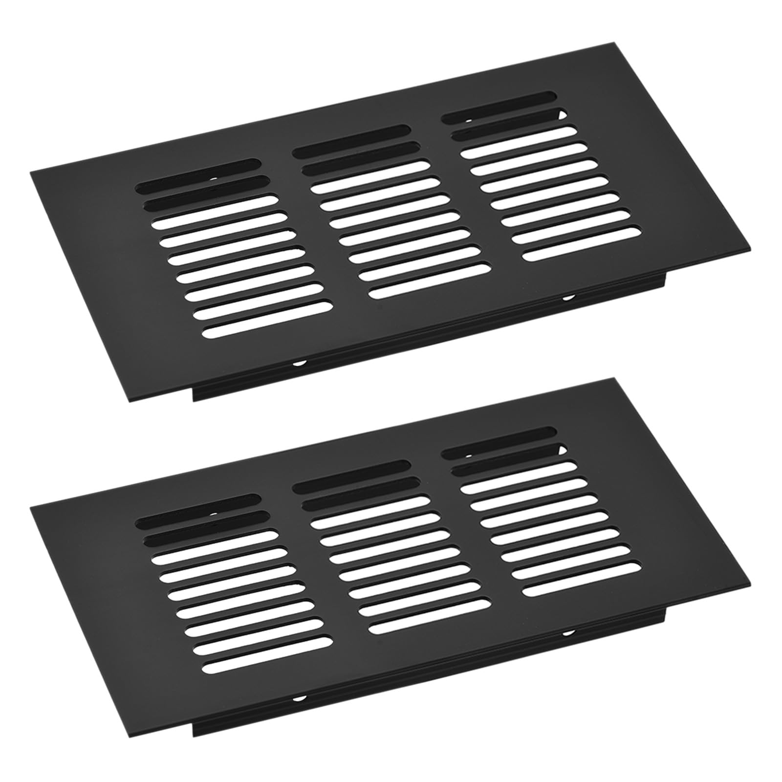 uxcell 2pcs Rectangle Ventilation Grille Aluminum Alloy Mesh Air Vent Cover Louvered Ventilation Cover for Cabinet Wardrobe Shoe Cabinet Closet, 150x80mm / 5.91"x3.15"