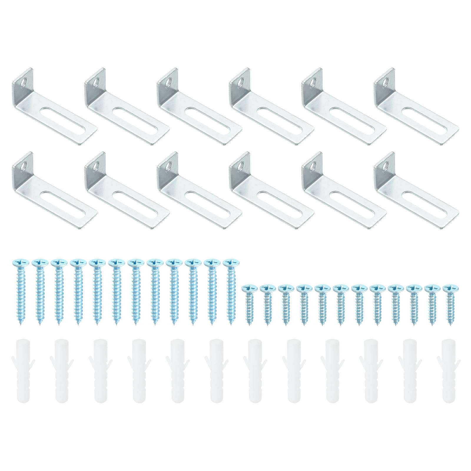 PATIKIL Whiteboard Mounting Hardware, 12 Set White Board Wall Hanger Installation Support Fastener L Shape Mount Bracket Board for Office Classroom