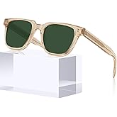 AVAWAY Polarized Sunglasses for Men UV Protection, Square Acetate Frame Outdoor Driving Sun Glasses