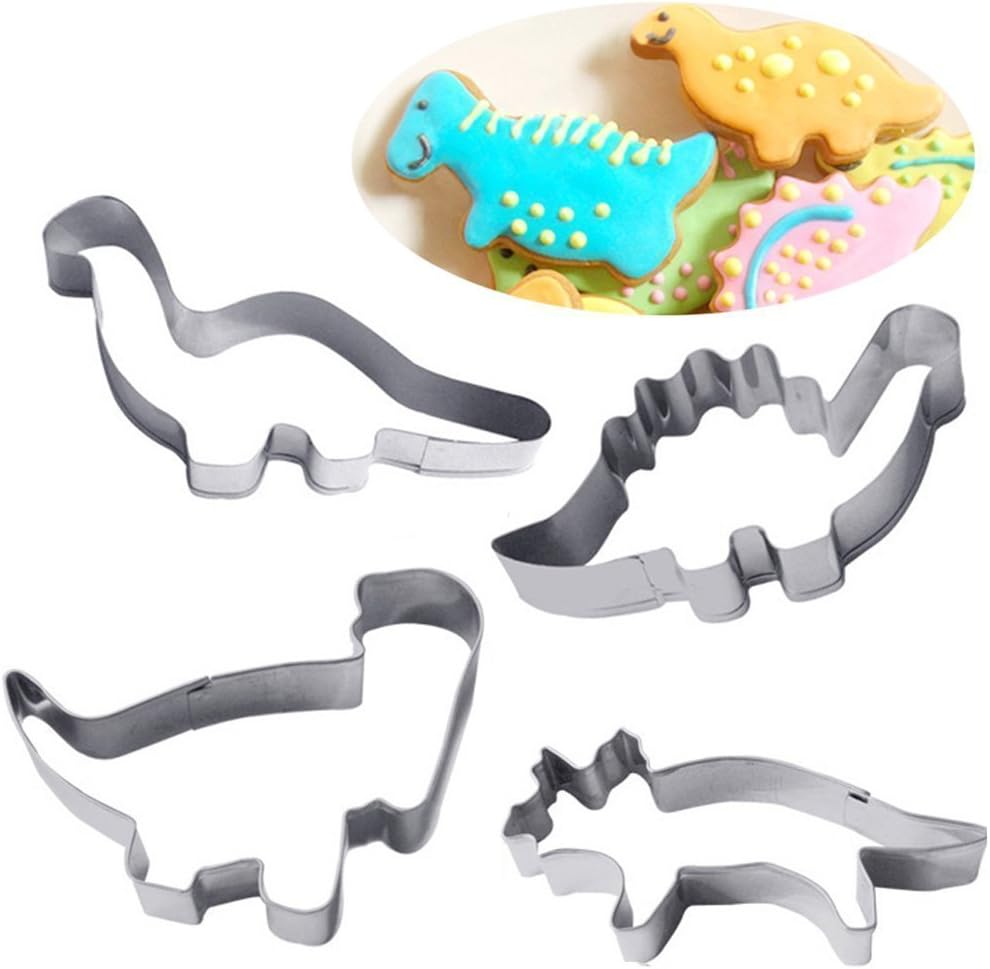Feililong Dinosaurs Cookie Cutters Cookie Cutters Cookie Cutters Biscuit Cutters Biscuit Cutters Biscuit Cutters Set Contains 4 Pieces