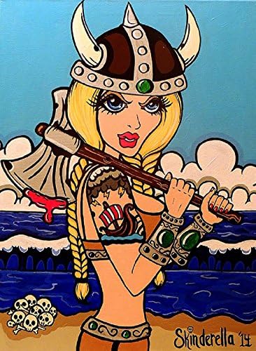 Don't Let The Pretty Face Fool You by Skinderella Viking Tattoo Canvas Art Print