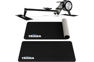 TRINKA 2PCS Rowing Machine Mats, 30"x12" Non-Slip Mat Protect Hardwood Floor Carpet, Fitness Equipment Mat Compatible with Row & Concept 2 Rowing Machine, Peloton Bike, Stationary Spin Bike