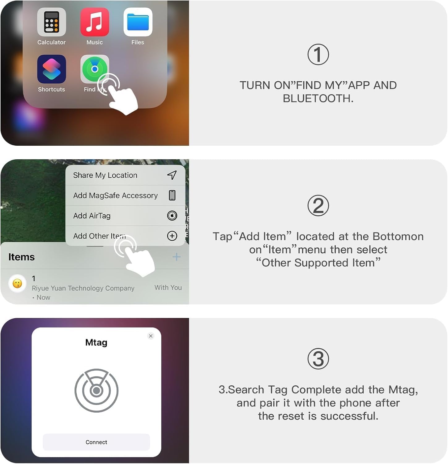 Car GPS Tracking Device for Vehicles,Cars etc,Real Time Vehicle Tracker with Magnetic Case,Work with Apple Find My(iOS Only),No Monthly Fee (Black,1PCS)