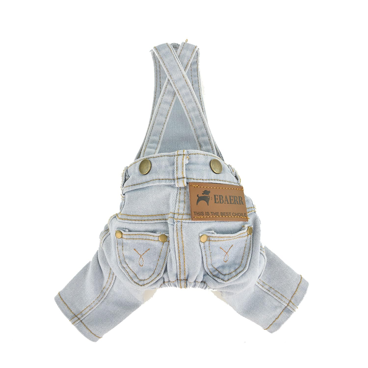 Photo 1 of FLAdorepet Classic Dog Denim Jumpsuit Overalls,Dog Pet Cat Jeans Pants Clothes,Puppy Cowboy Costumes Outfits for Chihuahua Yorkie Dachshund (Light Blue, X-Large)