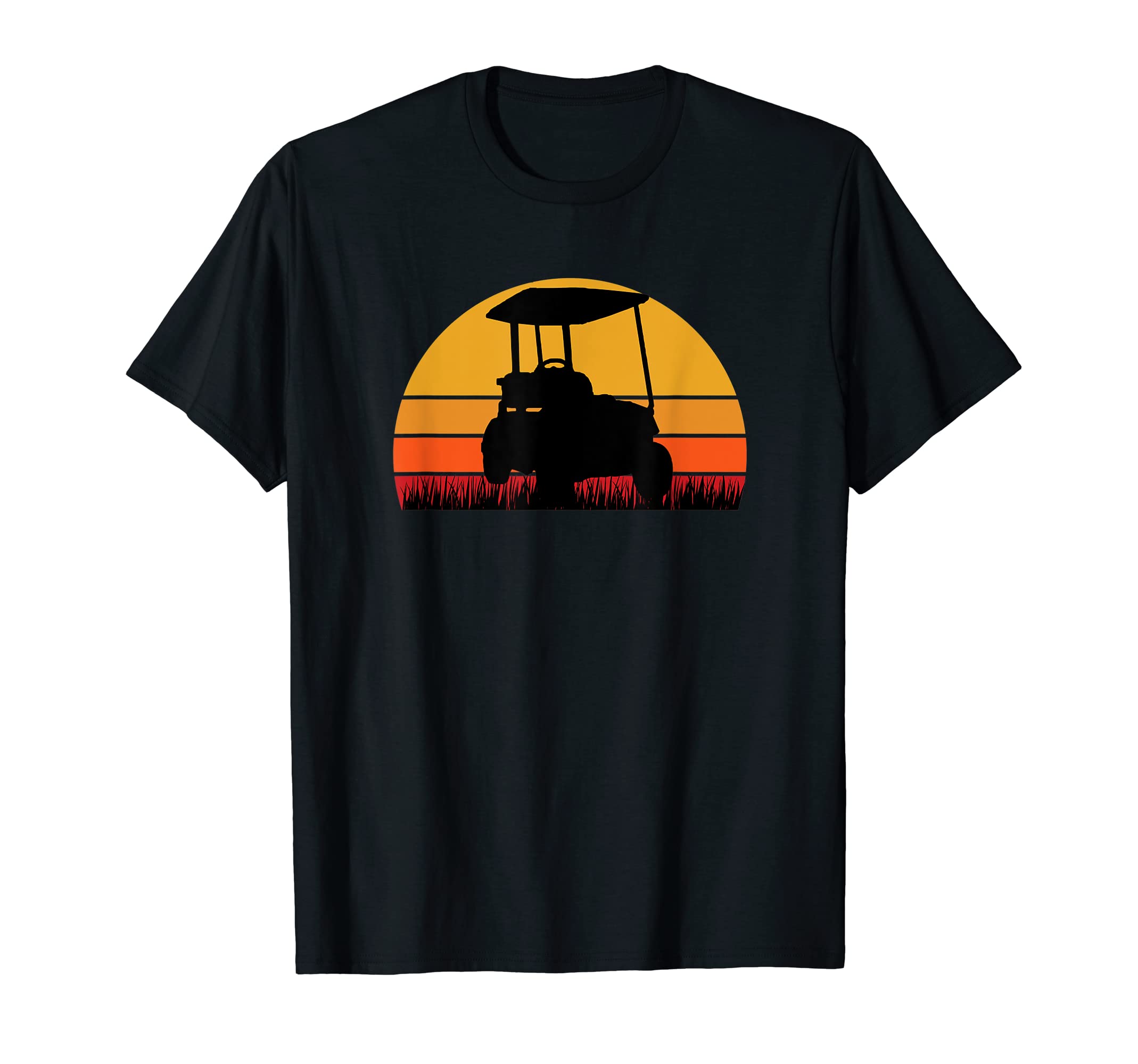 Golf Cart Sunset Retro Golfing Golfer Course Par Birdie T-Shirt