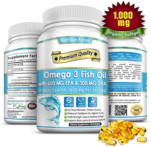 Omega 3 Fish Oil 1000mg with 400mg EPA &amp; 300mg DHA