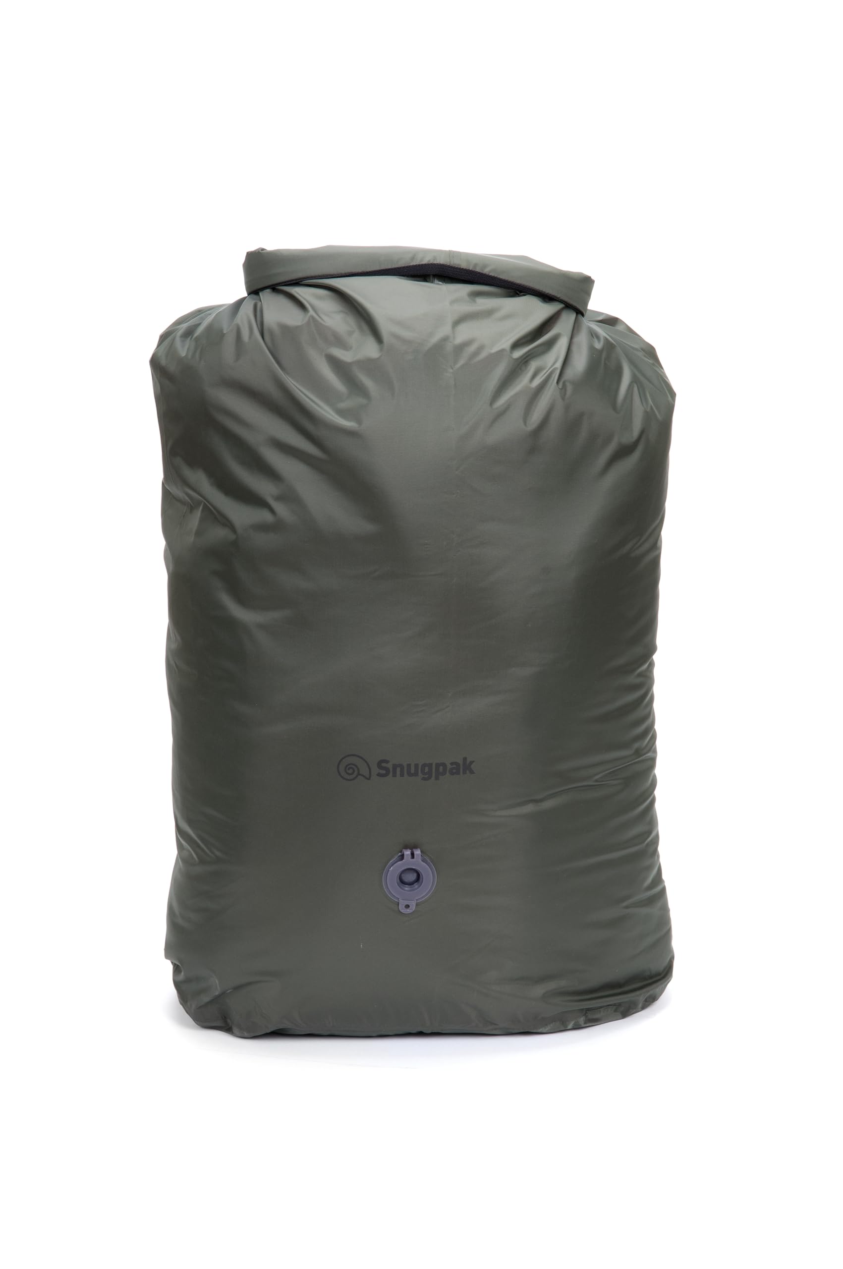 Snugpak Dri-Sak with Air-Valve WGTE - 100% Waterproof Bag with Roll-Down Closure, Non-Freeze Buckles - Dry Sack for Adventures, Camping, Kayaking - Protects from Water, Dust, Sand - Olive - 40L