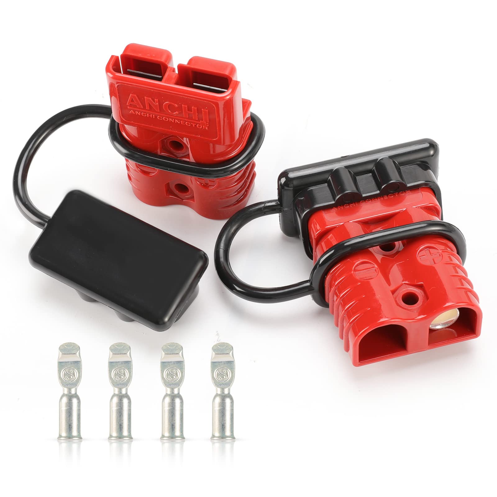 2-Pack 175A Heavy Duty Car Battery Quick Connect Disconnect Winch Connector For 0, 1, 2 Gauge Cable