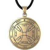 Moonlight Mysteries Bronze Seventh Pentacle of the Sun Freedom Talisman | Key of Solomon necklace design, liberty &amp; freedom amulet, 1.25" solid bronze pendant, 24" black cord, esoteric jewelry