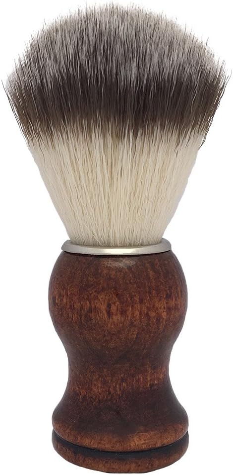 Shaving Brush, QSH Synthetic Brush Hair Knot with Engineered Wooden Handle Shaving Brush for Safety Razor, Double Edge Razor, Shaving Razor