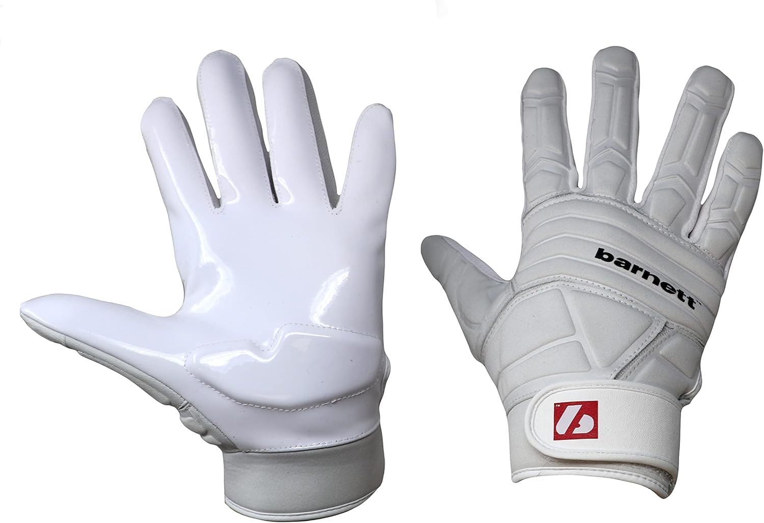 BARNETT FLG-03 Professional Linemen football gloves, OL, DL (M, White)