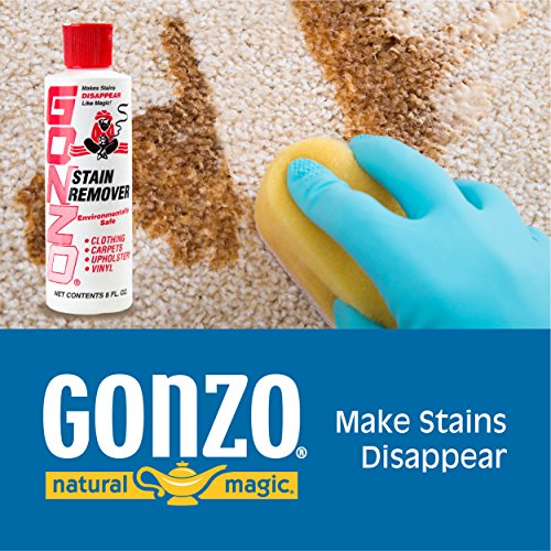 Gonzo Natural Magic Stain Remover - 2 Pack - Non-Toxic Carpet Clothing Sweat Wine Blood Laundry Stain Remover and Cleaner - 8 Ounces