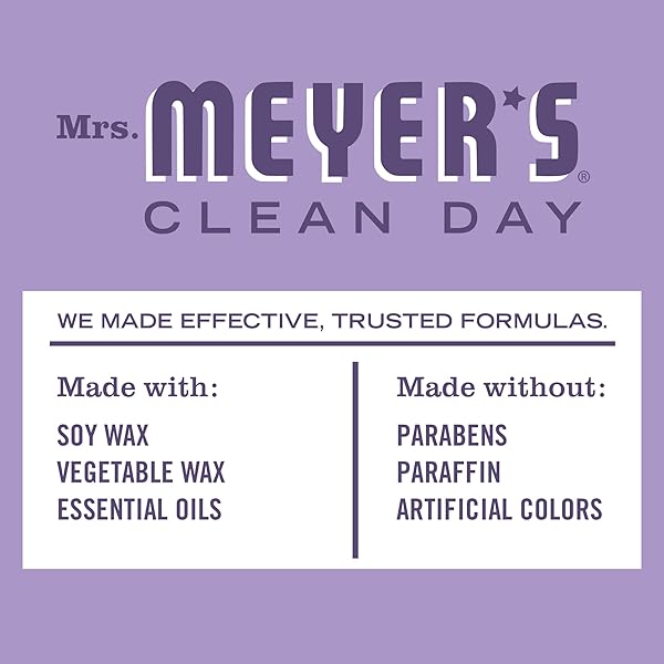 MRS. MEYER’S CLEAN DAY SOY TIN CANDLE, 12 HOUR BURN TIME, MADE WITH SOY WAX AND ESSENTIAL OILS, LILAC, 2.9 OZ