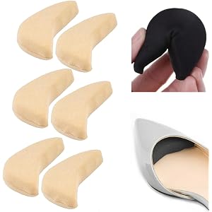 3 Pairs Shoe Toe Fillers for Too Big Shoes, Soft Sponge Forefoot Inserts, Non-Slip Shoe Size Reducer for Women High Heels, Co
