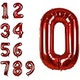 40 Inch Jumbo Red Number 0 Balloon Giant Balloons Prom Balloons Helium Foil Mylar Huge Number Balloons for Birthday Party Decorations/Wedding/Anniversary