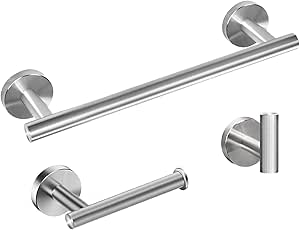 Juego de accesorios de baño con barras de toalla - Juego de herrajes de baño de acero inoxidable , barra de toalla de baño de 12