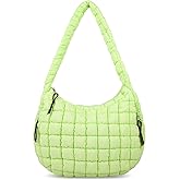 izuzta Quilted Puffer Tote Bag for Women Large Crossbody Bag Lightweight Nylon Puffy Quilted Carryall Hobo Puff Shoulder Bag