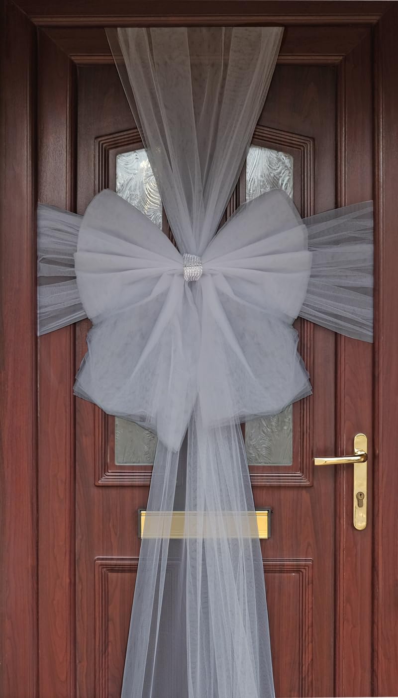 Oaktree Silver Door Bow Decoration