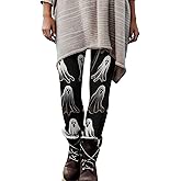 Halloween Legging Pants for Women 2025 Fashion Spooky and Cat Printed Trouser Elastic Waist Workout Jogger Yoga Pant