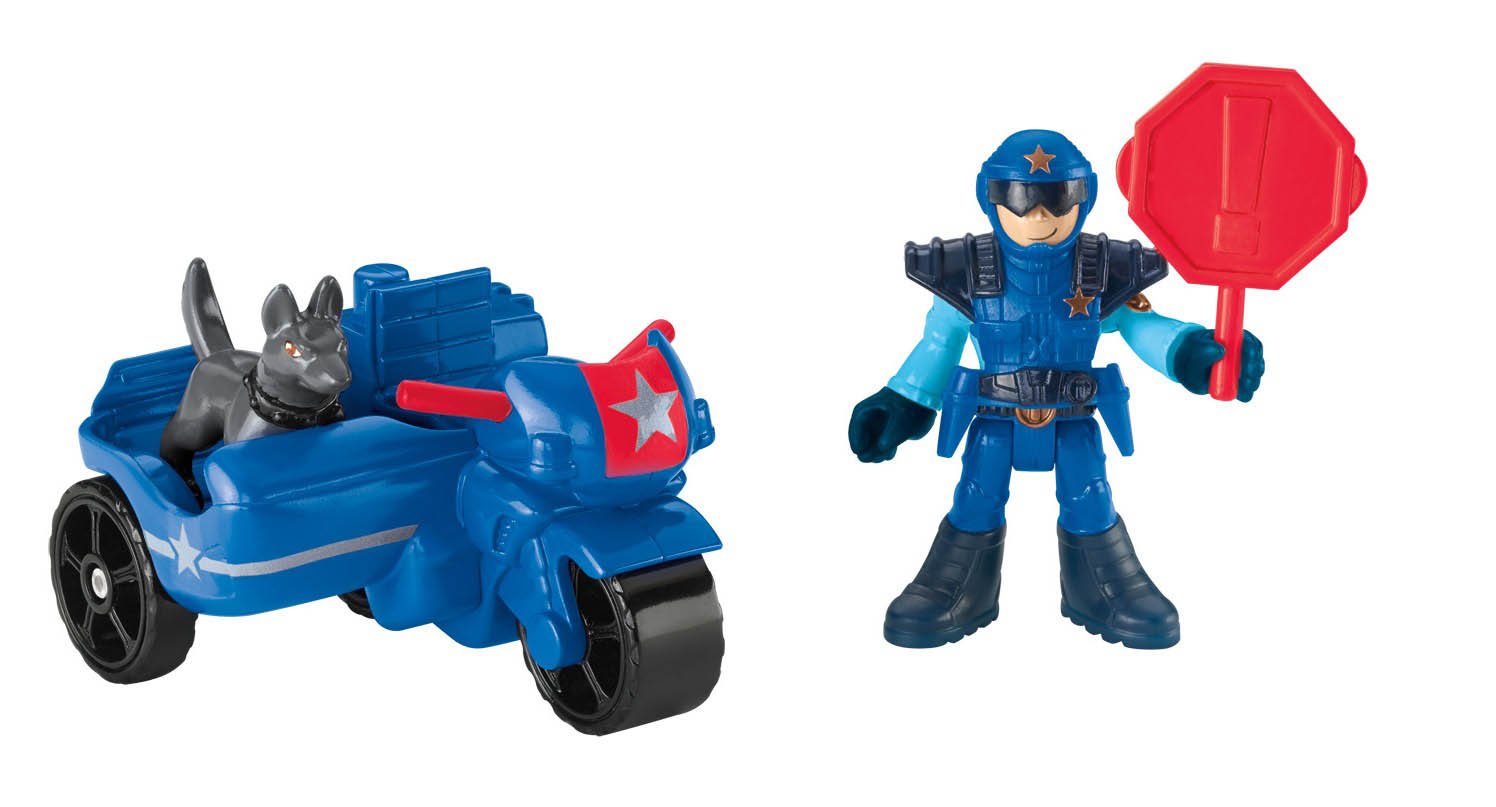 Fisher Price Toy - Imaginext City Police Figure with Motorcycle and Dog Playset