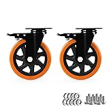 Caster Wheels, Heavy Duty 6 Inch Casters Set of