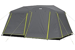 CORE Large Multi Room Tent for Family with Full Rainfly for Weather and Storage for Camping Accessories | Portable Huge Tent 