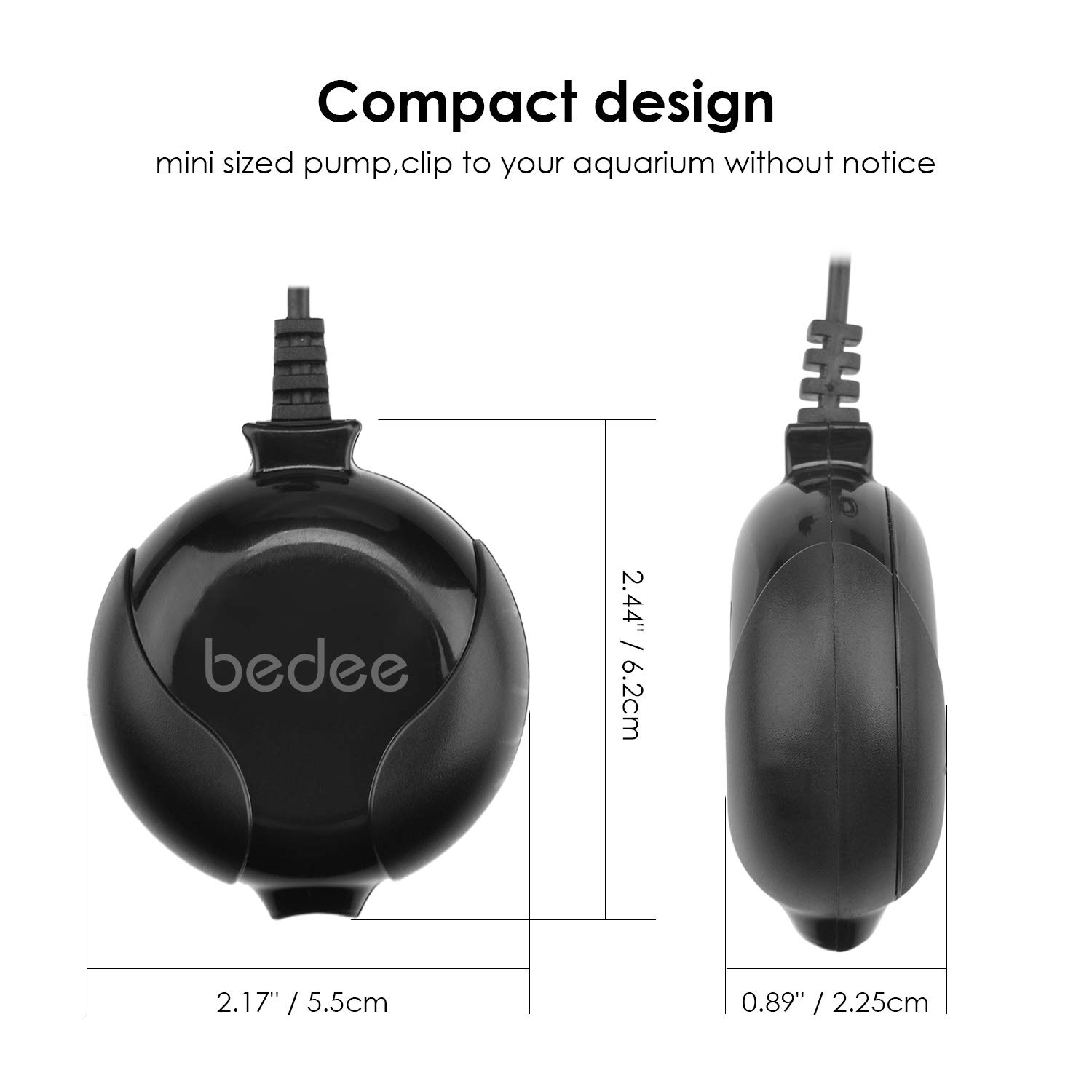 Pompa D\'aria per Acquario,bedee Mini Pompa Ossigeno Acquario Ultra Silenziosa a Risparmio Energetico 1W con Tubo D\'aria e Tubo Flessibile di Silicone, 220V