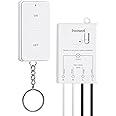 TREEWELL Wireless Light Switch and Receiver Kit, 200FT Remote Control, No Rewiring, No Interference, for Ceiling Light, Fan, Lamp - Programmable and Expandable
