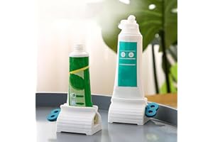 2 Pack Home Toothpaste Squeezer, Toothpaste Squeezer Rollers，Toothpaste Tube Squeezers Clip Holder Stand Winder - Blue