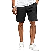 COOFANDY Mens Casual Shorts Cotton Drawstring Elastic Waist Stretch Chino Golf Shorts Summer Beach Shorts