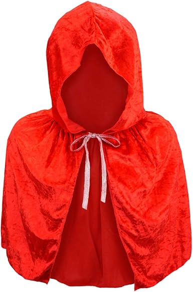 Amazon Com Seasonstrading Child Red Velvet Hooded Cape Capelet Kids Little Red Riding Hood Clothing