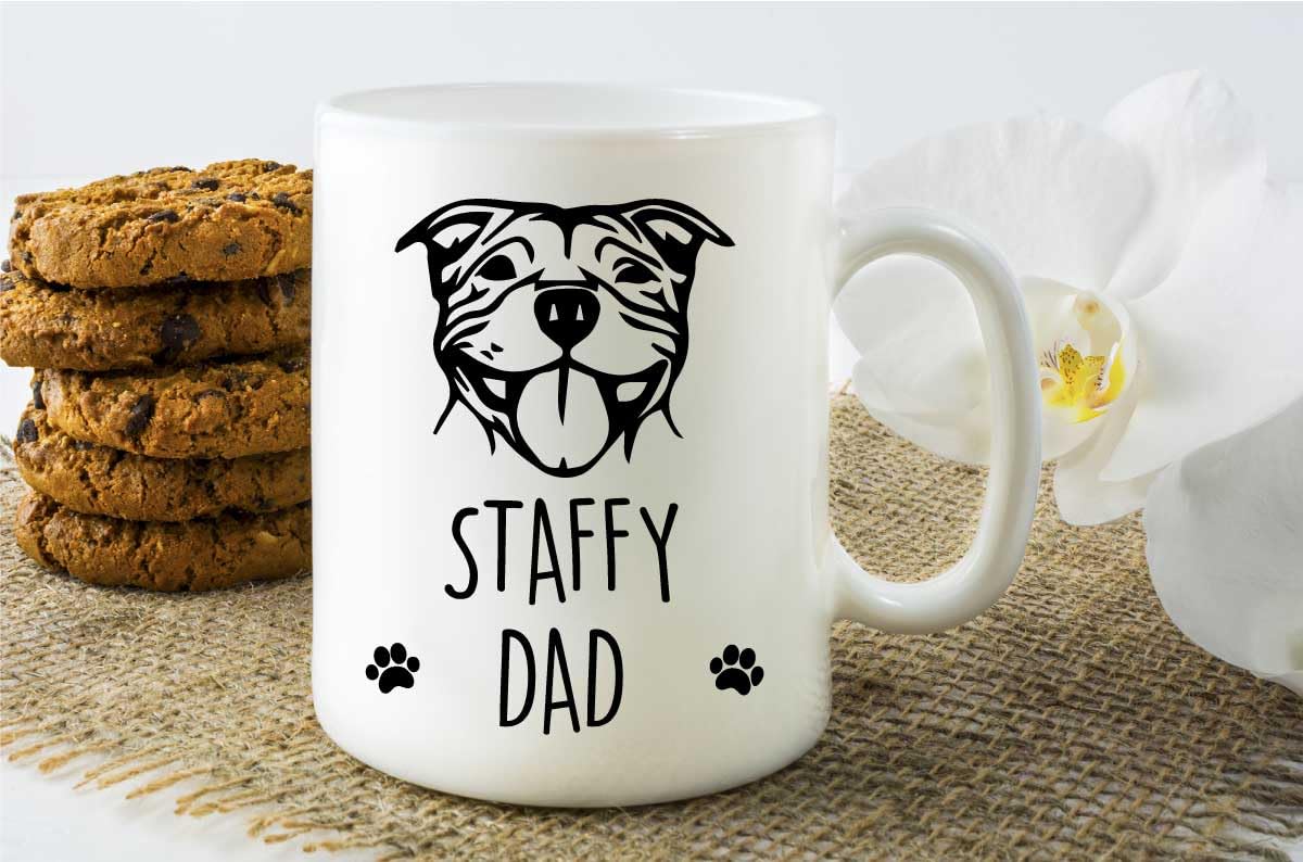 60 Second Makeover Limited Staffy Dad Mug Pet Present Dog Lover Staffordshire Bull Terrier Gifts Fathers Day Staffie Owner Present for Dog Dad Coffee Cup Staffie Mug