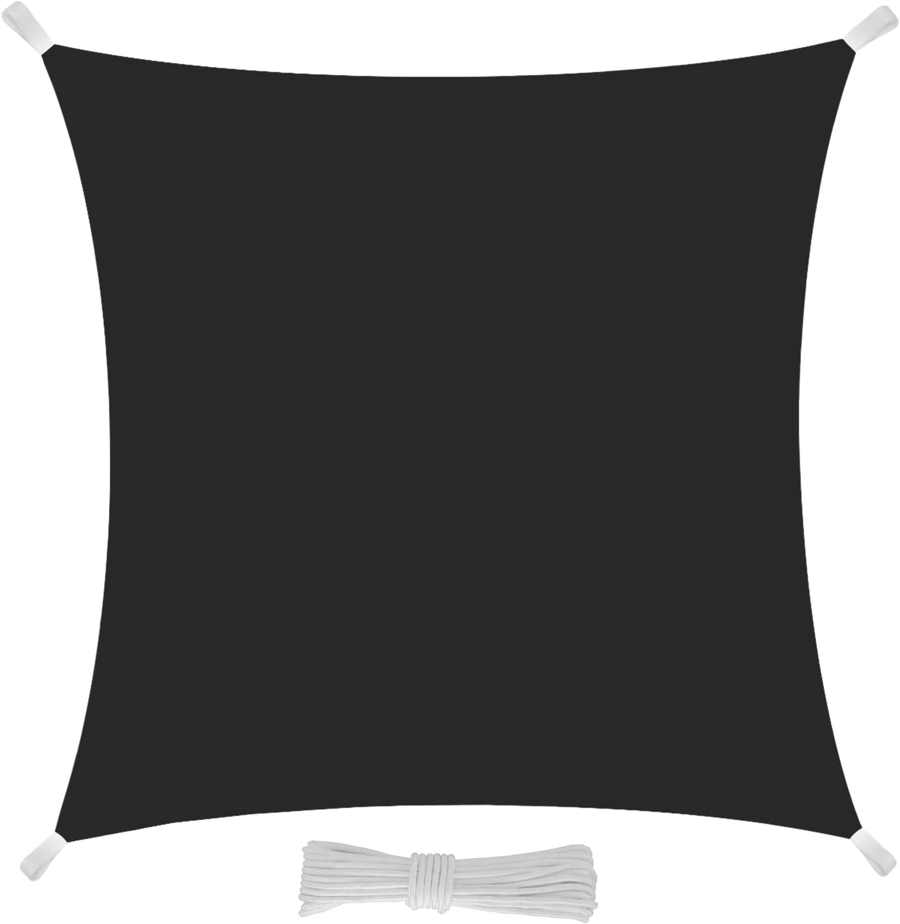 EGLEMTEK Sun Awning Square Towel Outdoor Sun Protection Sunglasses UV Complete with Ropes for Sailing Anchor 3x3 m grey