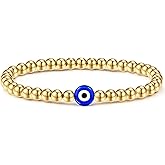 Dainty Evil Eye Bracelets for Women, Gold Plated Adjustable Evil Eye Lucky Amulet Chain Bracelet Jewelry Gifts