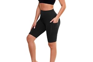 GAYHAY Biker Shorts for Women with Pockets - 8"/5"/3" Booty High Waisted Black Spandex Volleyball Short for Workout Yoga