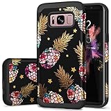 Fingic Samsung S8 Cases,S8 Cases with Pineapple, Floral Pineapple&Star Black Phone Cover 2 in 1 Slim Hybrid Anti-Scratch Protective Case for Women Girls Cover for Samsung Galaxy s8 2017 ONLY,Black