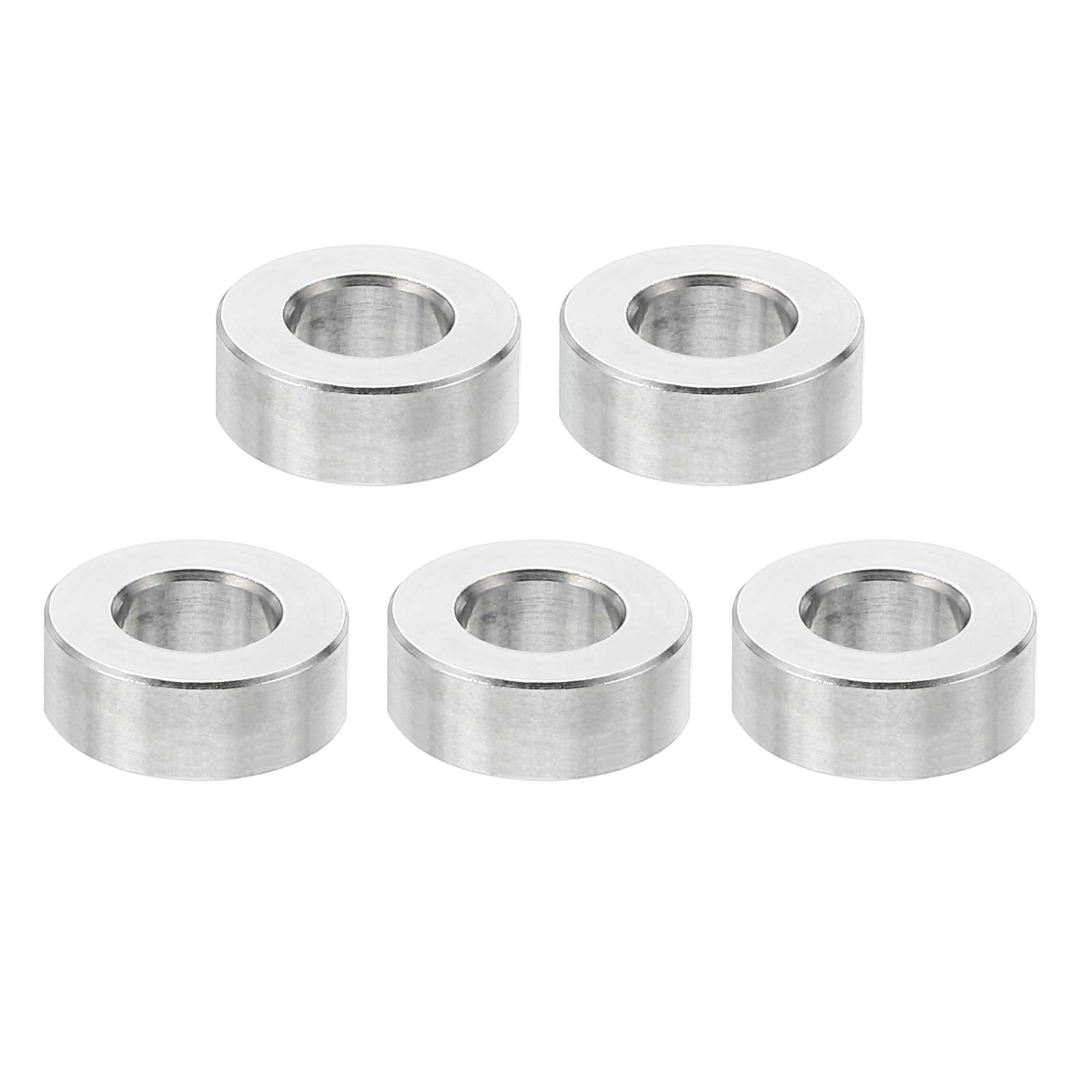 PATIKIL M6 Stainless Steel Spacers, 5 Pcs Metal Spacer Stainless Steel 6.2mm ID x 12mm OD x 6mm L Spacer Screw Standoff Round for 1/4" or M6 Screw Bolts