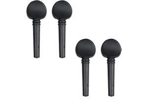Geesatis 4 pcs 4/4 Violin Tuning Pegs Fiddle Black Ebony Wood Violin Tuning Pegs Replacement Sets
