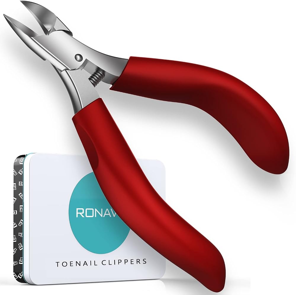 RONAVO Podiatrist Toenail Clippers Thick Nails Professional Curved Blade