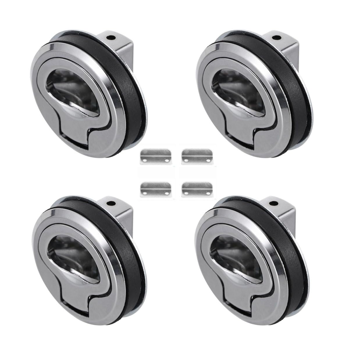 ACESOME 4PCS Push Button Locks Caravan Door Lock, Zinc Alloy Caravan Door Catch Campervan, Keyless Cabinet Door Catch Lock, Push Button Lock for Cabinet Boat Horsebox Camper Van RV