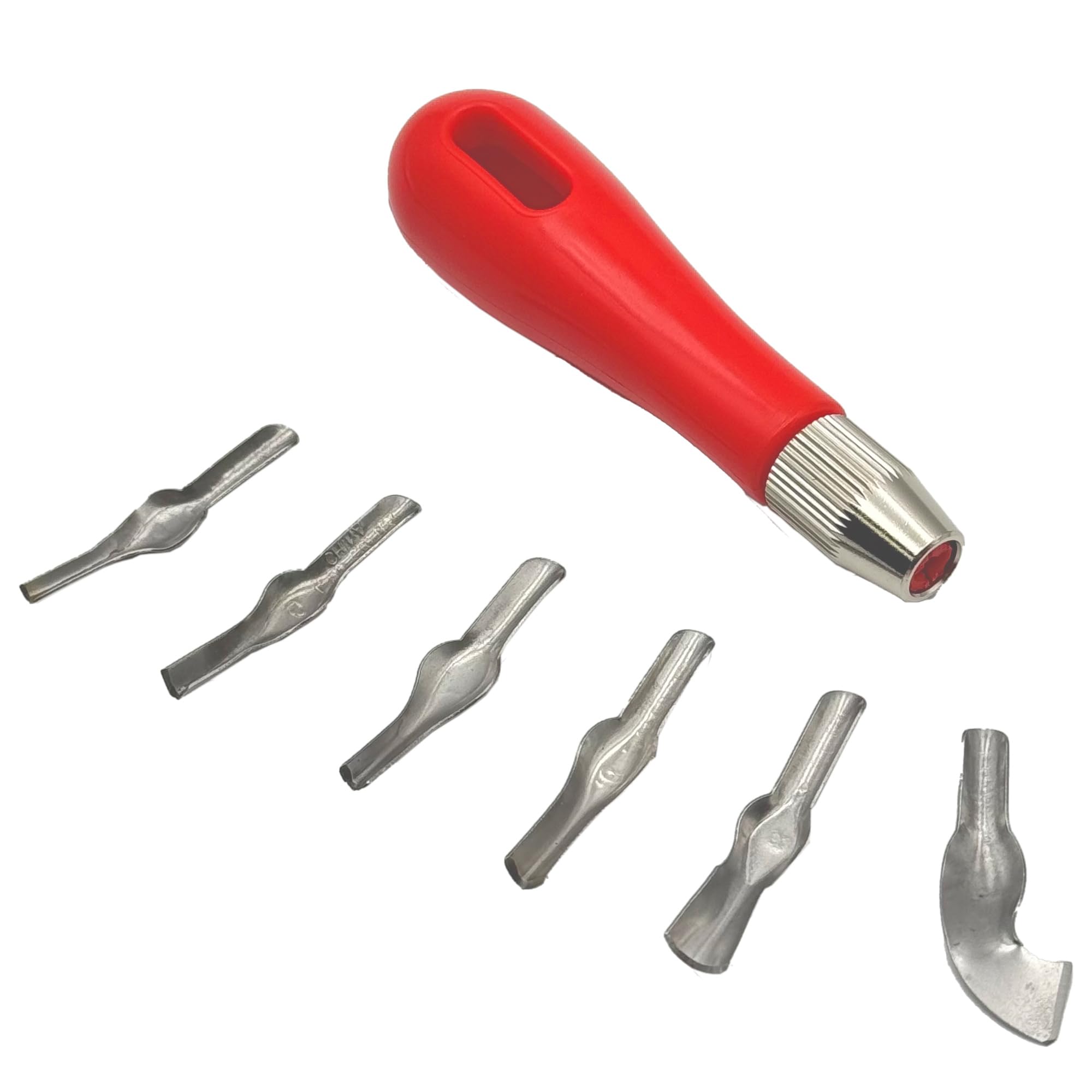 Photo 1 of ?Qkxut Professional Linocut Carving Tools Set – 6 Blades ABS & Stainless Steel Linoleum Carving Kit for Block Printing, Woodcrafts, DIY Artists